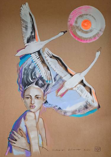 Original Abstract Women Drawings by Victoria Golovina