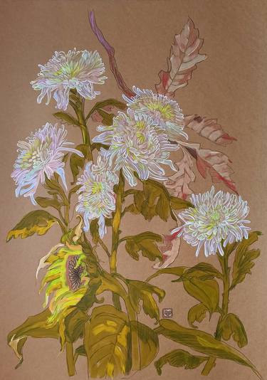 Print of Floral Drawings by Victoria Golovina