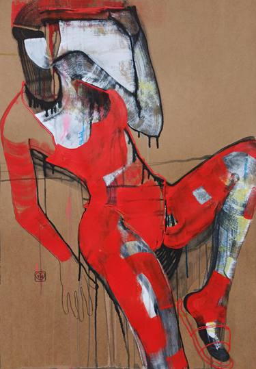 Original Abstract Expressionism Body Drawings by Victoria Golovina