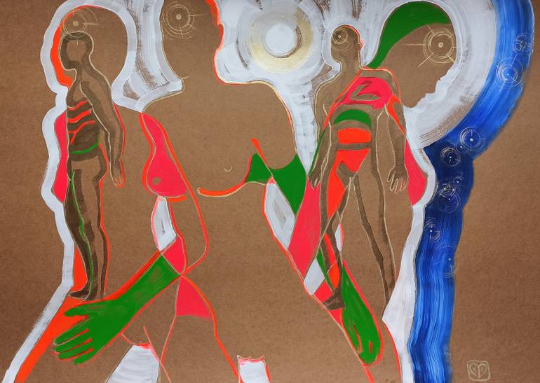 Original Abstract Body Drawing by Victoria Golovina