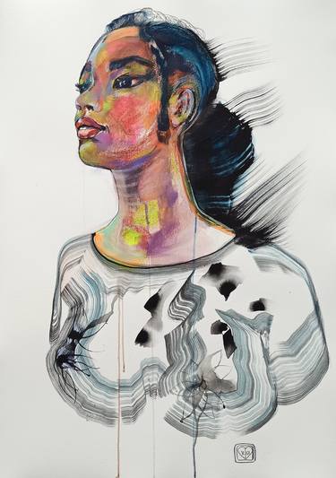 Print of Abstract Portrait Drawings by Victoria Golovina