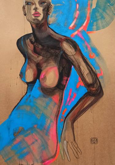 Original Abstract Expressionism Nude Drawings by Victoria Golovina