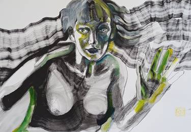 Original Abstract Expressionism Portrait Drawings by Victoria Golovina
