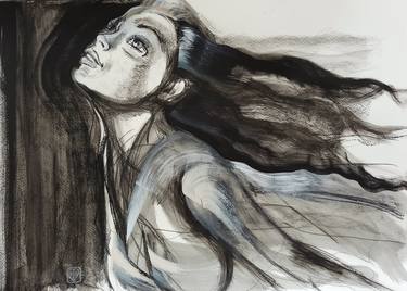 Original Abstract Expressionism Portrait Drawings by Victoria Golovina