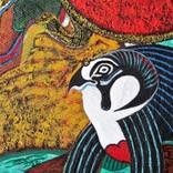 Horus ancient Egyptian religion falcon oil miniature original by Diego Castro