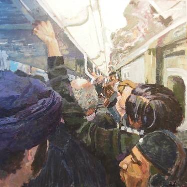 Original Expressionism Train Paintings by Lilian Burgler