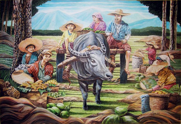 Harvest Painting by joseph albao | Saatchi Art