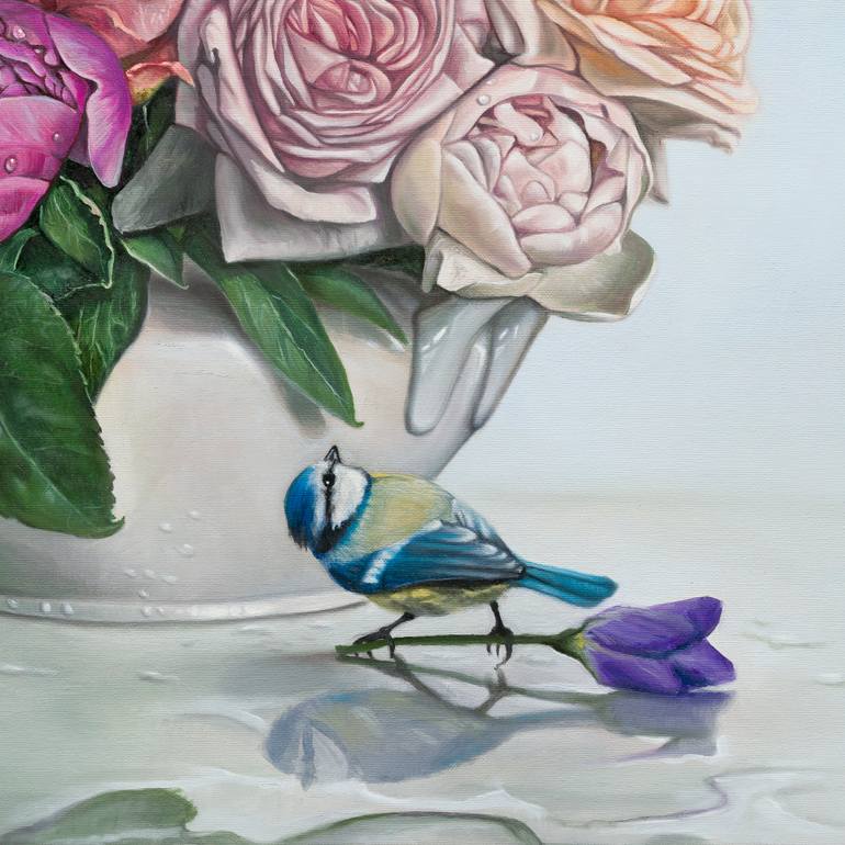 Original Modernism Floral Painting by Vladimir Stanek