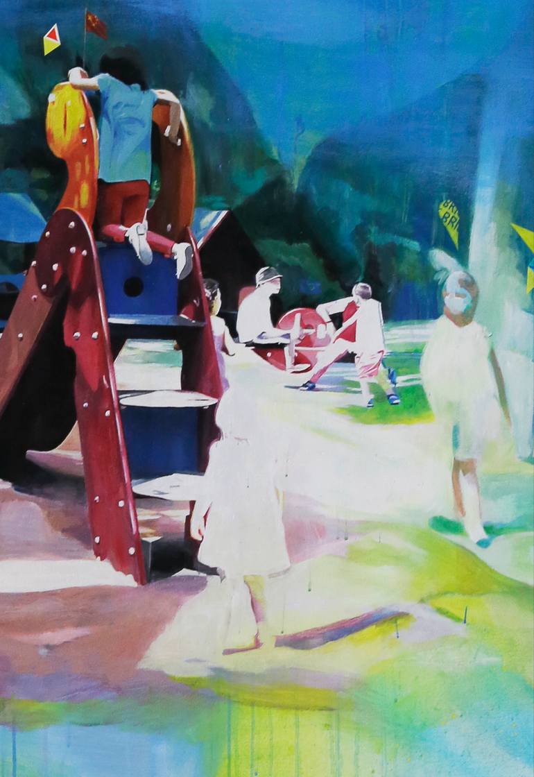 Original Figurative Children Painting by Jim Céladon