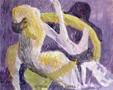 Original Abstract Expressionism Nude Paintings by Maia S Oprea