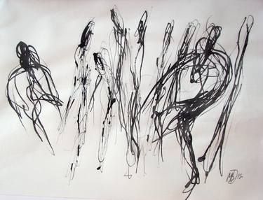 Original Expressionism Nude Drawings by Maia S Oprea