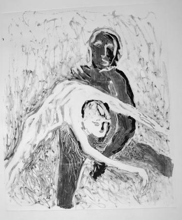 Original Expressionism Mortality Printmaking by Maia S Oprea