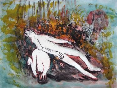 Original Expressionism Mortality Printmaking by Maia S Oprea