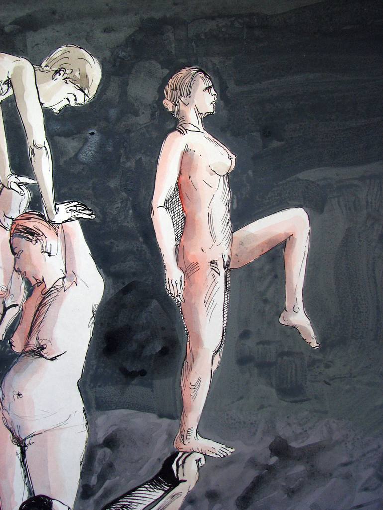 Original Figurative Nude Collage by Maia S Oprea