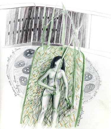 Original Conceptual Nude Drawings by Maia S Oprea