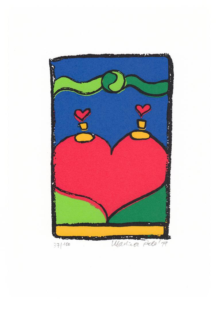 Original Figurative Love Printmaking by Martina Rall