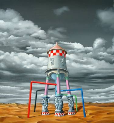 Original Surrealism Architecture Paintings by Giampietro Costa