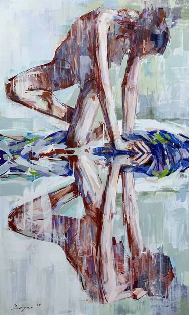 Original Abstract Expressionism Nude Paintings by Began Deari