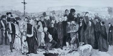 Etude d'après "L'enterrement à Ornans" de Courbet thumb