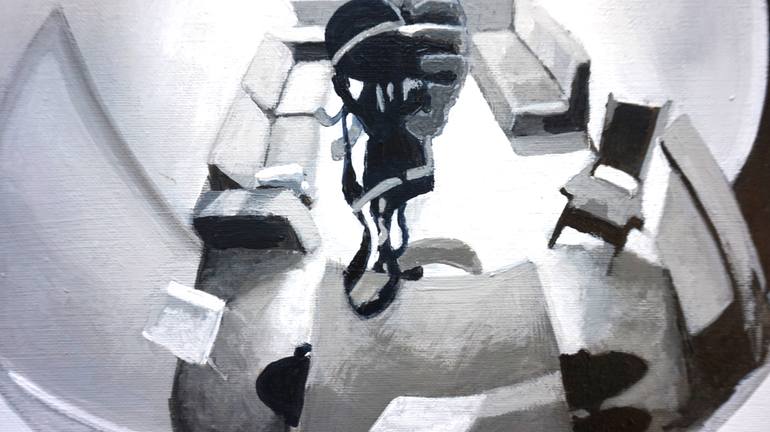 Original Black & White People Painting by Marit Otto