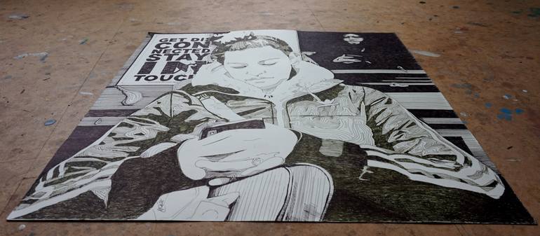 Original Black & White People Drawing by Marit Otto