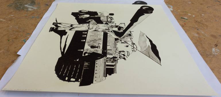 Original Black & White Politics Drawing by Marit Otto