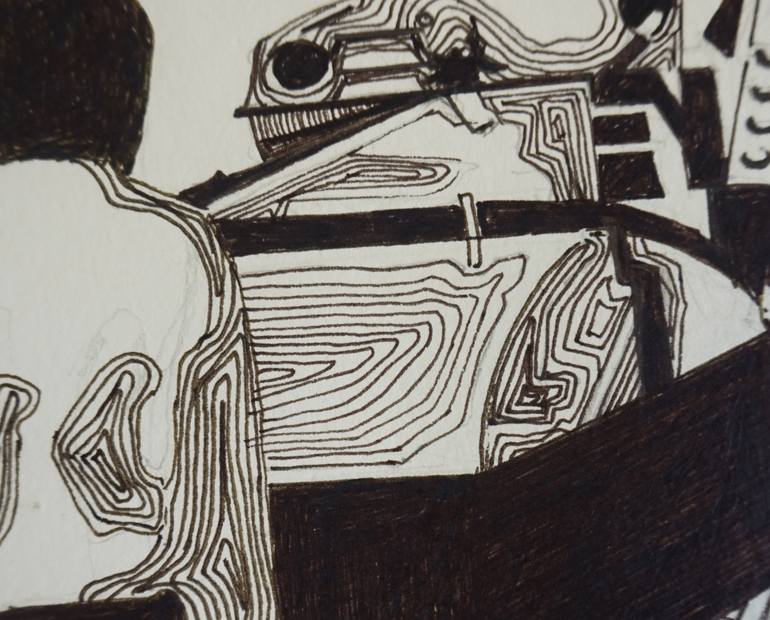 Original Black & White Politics Drawing by Marit Otto