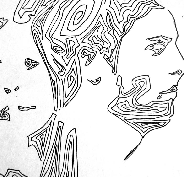 Original Conceptual People Drawing by Marit Otto