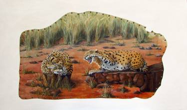 SERVAL SPAT! Painting on Leather thumb