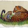 Collection ANIMAL ART ON LEATHER. STUNNING BIG CATS and BISON ON LARGE LEATHER HIDES.
