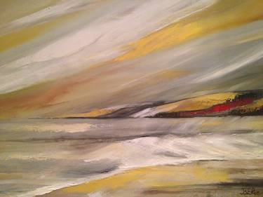 Storm over beach oil painting by BElie thumb