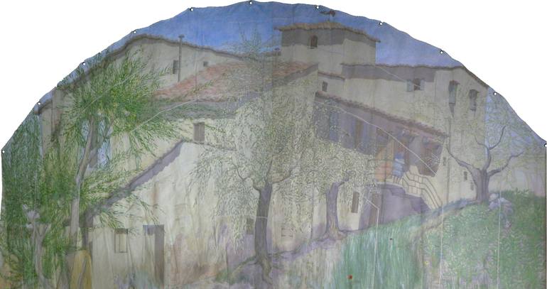 Tuscan Farmhouse canvas wall-hanging 201 x 380 cms - Print