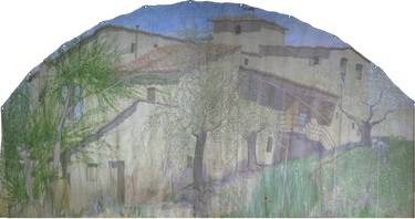 Tuscan Farmhouse canvas wall-hanging 201 x 380 cms thumb