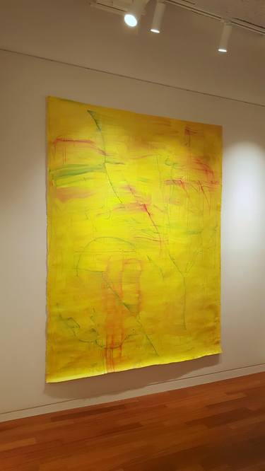 Yellow Background Paintings | Saatchi Art