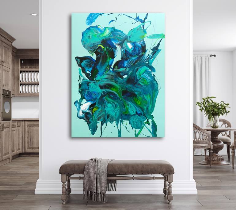 Original Abstract Expressionism Abstract Painting by Behshad Arjomandi