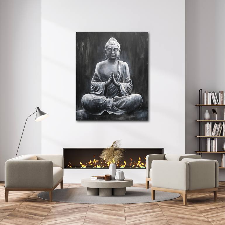 Original Black & White Religion Painting by Behshad Arjomandi