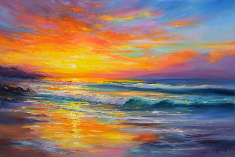 Magical Sunset Painting by Behshad Arjomandi | Saatchi Art Croatia