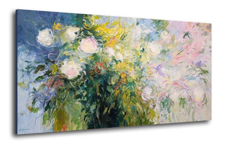 Original Abstract Floral Painting by Behshad Arjomandi