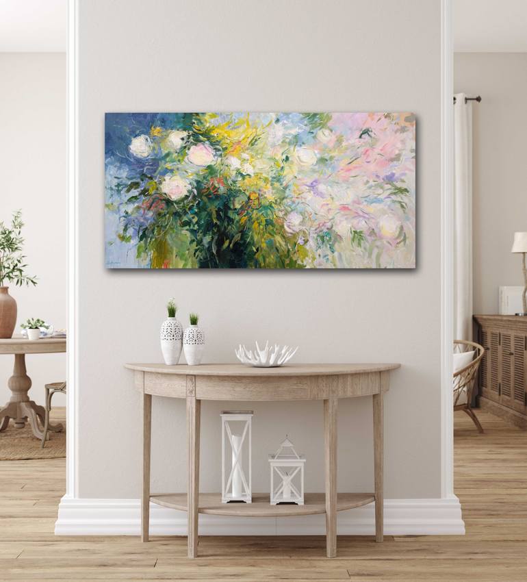 Original Abstract Floral Painting by Behshad Arjomandi