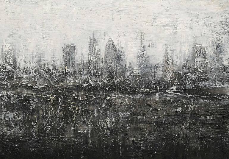 Original Abstract Cities Painting by Behshad Arjomandi