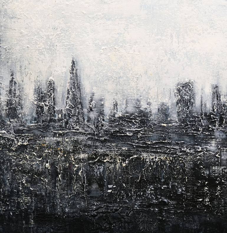 Original Abstract Cities Painting by Behshad Arjomandi