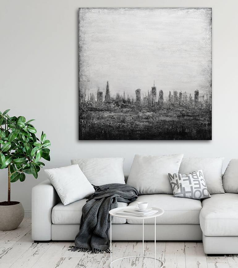 Original Abstract Cities Painting by Behshad Arjomandi