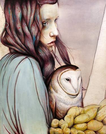 Saatchi Art Artist Michael Shapcott; Paintings, “The Girl and the Owl” #art