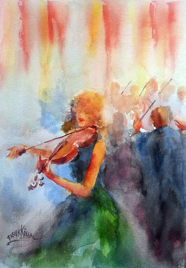 Print of Impressionism Music Paintings by Faruk Köksal