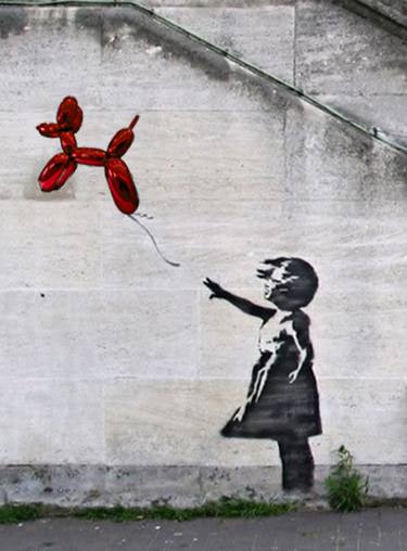 Girl With A Red Balloon Dog thumb