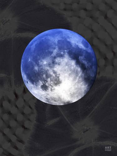 Blue Moon and Moonflower Sky - Limited Edition of 1 thumb