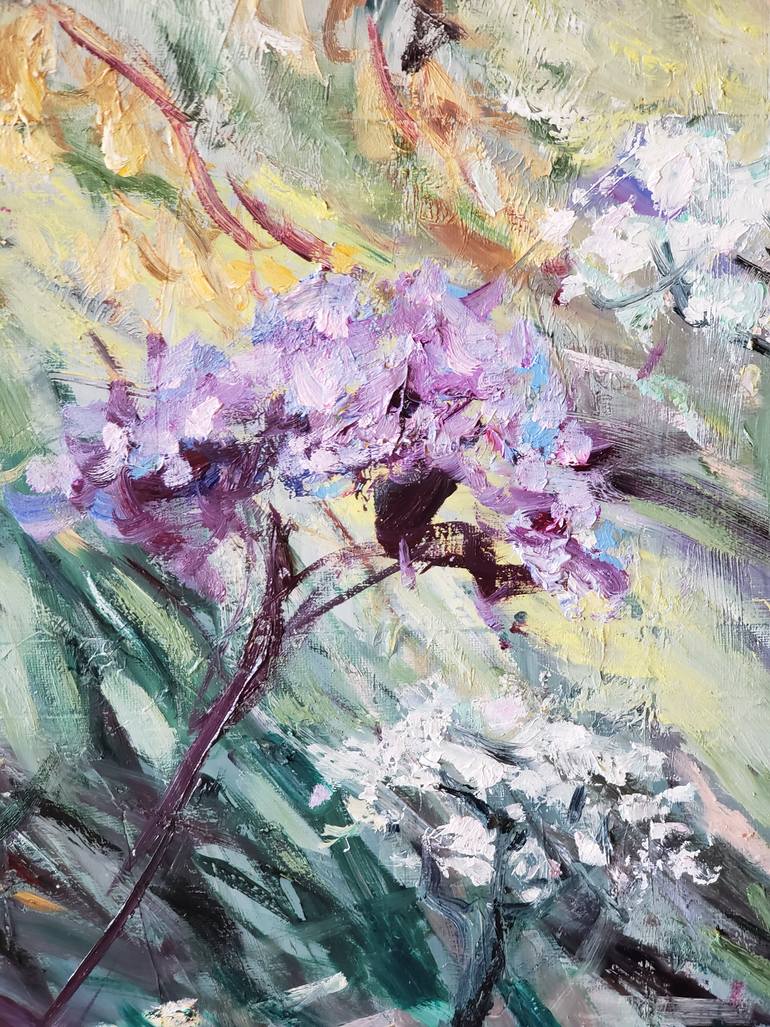Original Expressionism Floral Painting by Malgorzata Suplewska