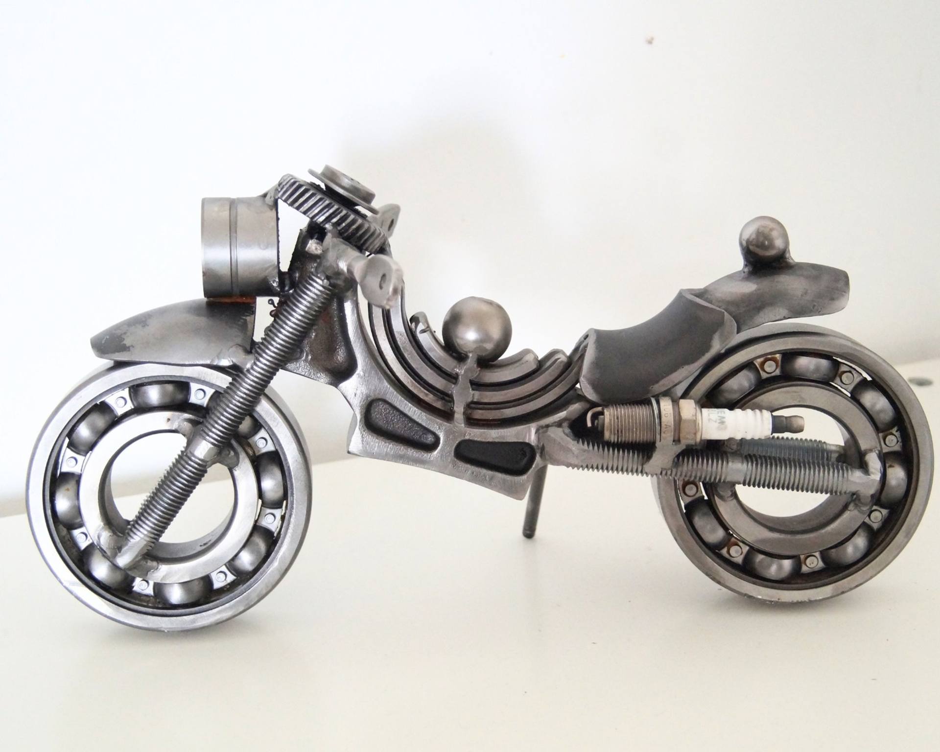Unique Motorcycle Art Miniature made of scrap metal parts