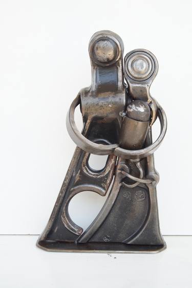Motherhood metal sculpture / Family metal sculpture / Handmade scrap art sculpture thumb