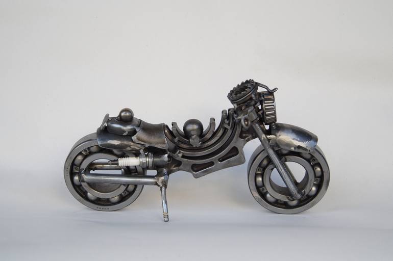 Original Modern Motorcycle Sculpture by Giannis Dendrinos